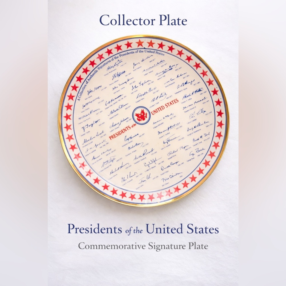 Presidents of the United States Collector Plate Presidential Signatures USA